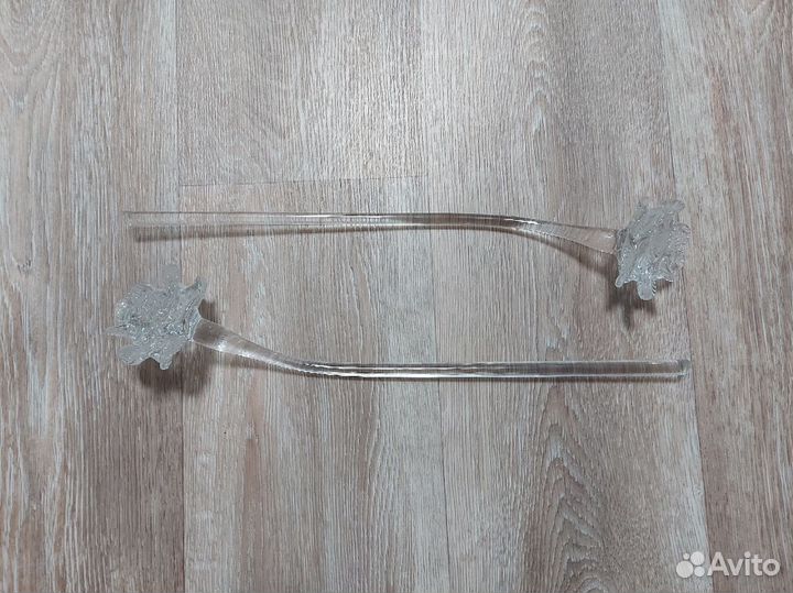 Хрустальная ваза (салатница) и 2 цветка из стекла