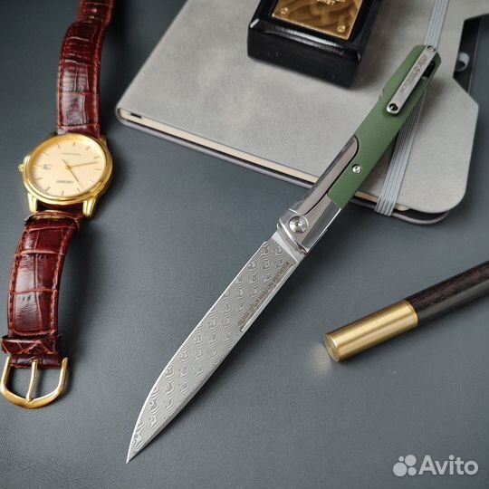 Нож складной - Fat Dragon Дамаск