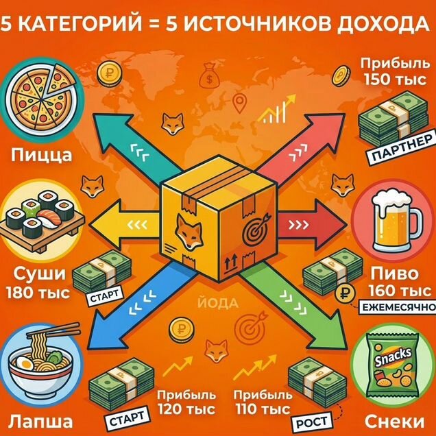Бизнес на доставке азиатской кухни. Прибыль 350 т/мес