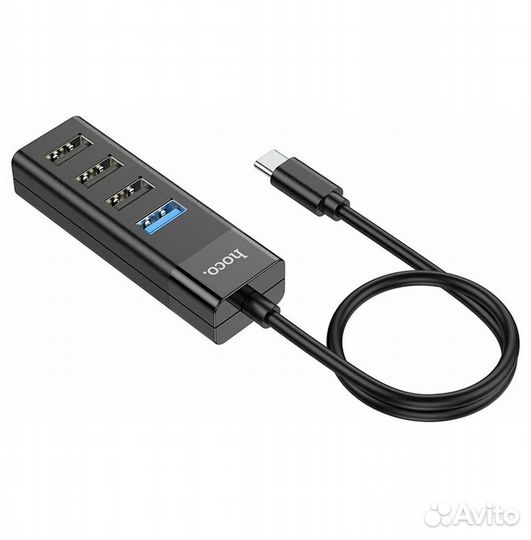 Переходник hoco HB25 type-C, USB 3.0/2.0 HUB на 4