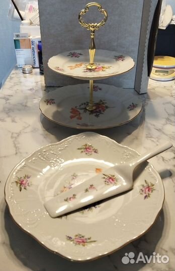 Тарелка для торта и этажерка для фруктов/конфет
