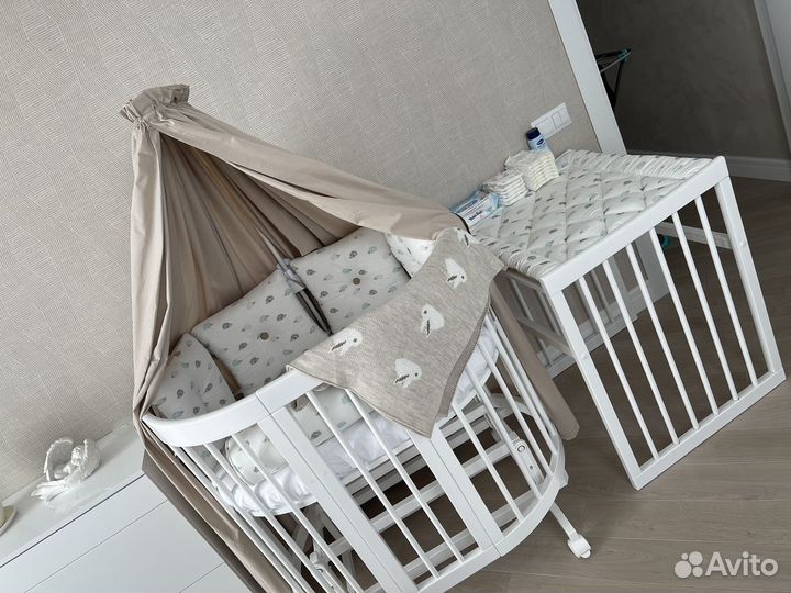 Овальная кроватка-трансформер 8 в 1 