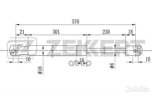 Пружина газовая багажника Hyundai i30 07- gf195