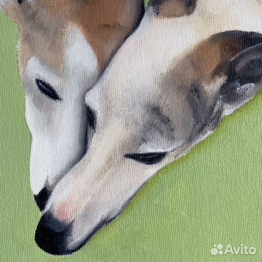 Авторская картина маслом на холсте «Уиппеты»