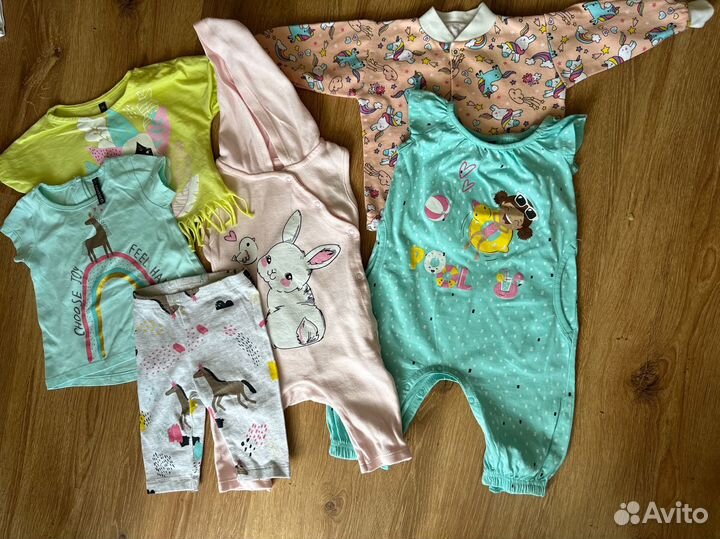 Большой пакет вещей на девочку 68-74(бренд) 25 шт