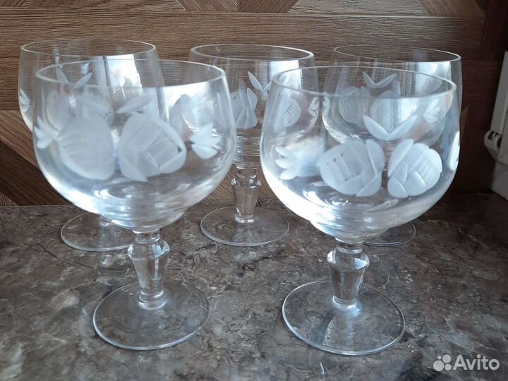Фужеры хрустальные винтаж СССР