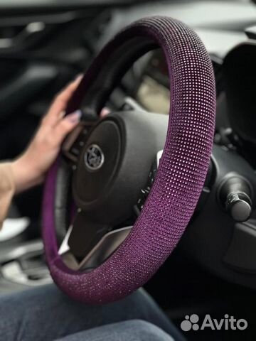 Оплетка руля со Стразами LUX Фиолетовая S1502