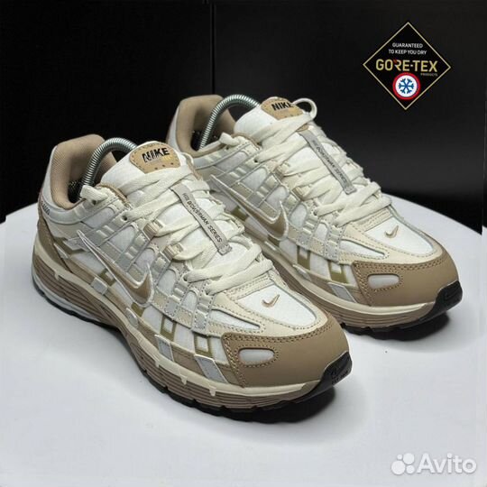 Кроссовки зимние Nike P-6000 white and brown