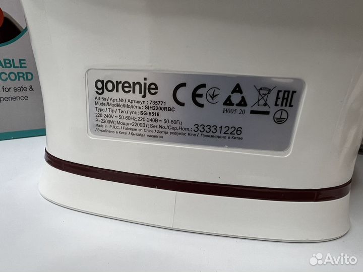 Утюг Gorenje новый