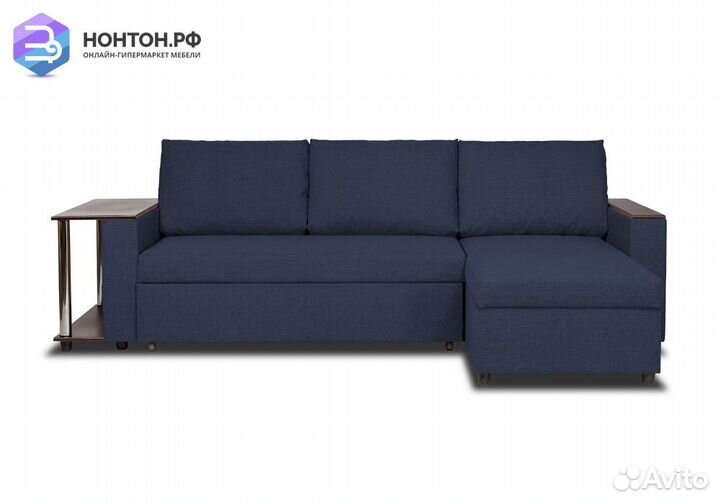 Диван угловой дельфин Форест синий