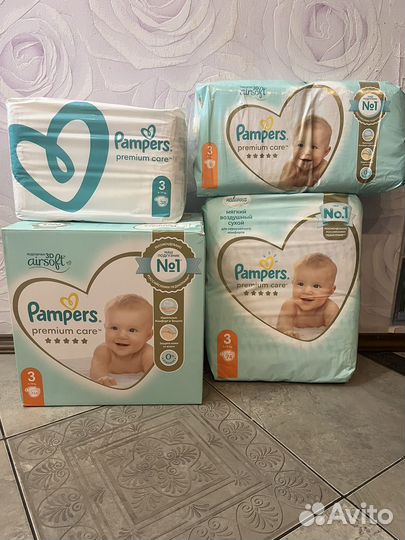 Подгузники pampers premium care р.3 38,52,74,114
