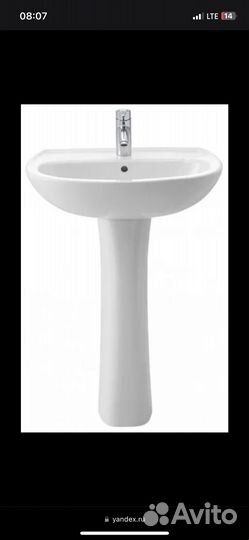 Раковина полностью в комлекте с краном и сифоном