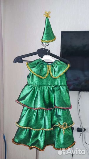 Новогодний костюм елочка для девочки р 110-116