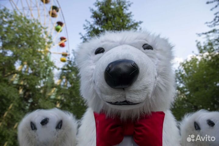 Белый мишка/ростовая кукла/аниматор