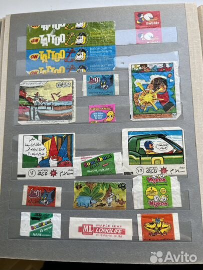 Вкладыши обертки фантики от жвачки