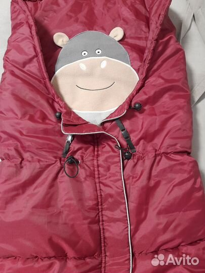 Зимний конверт в коляску на овчине leader kids