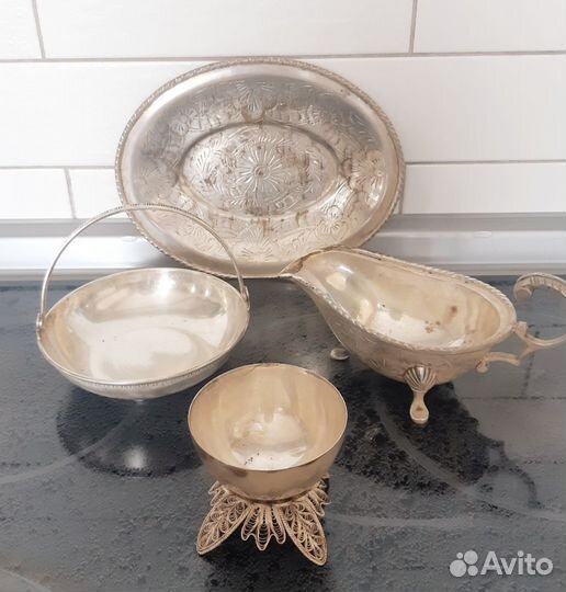 Набор мельхиоровой посуды. Винтаж