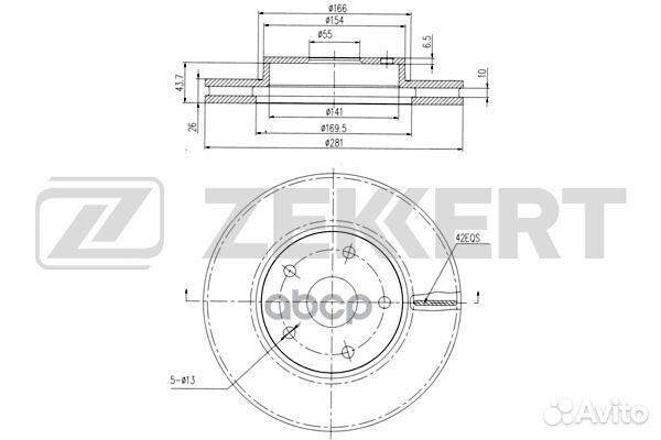 Диск торм. перед. Geely emgrand 09- bs-6139 Zek