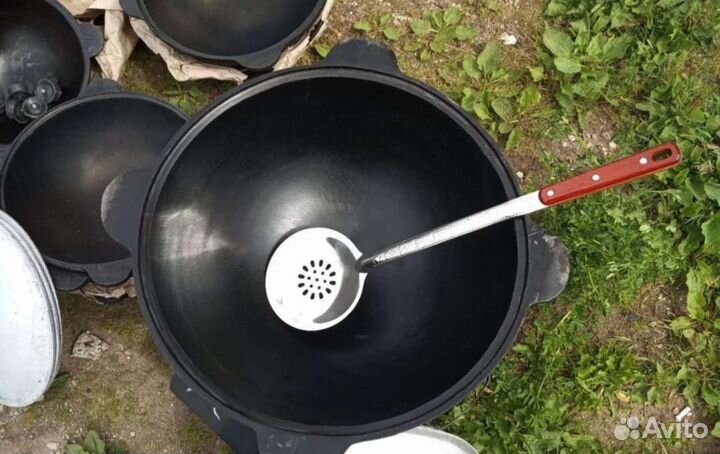 Казан чугунный 22 литра с алюминиевой крышкой