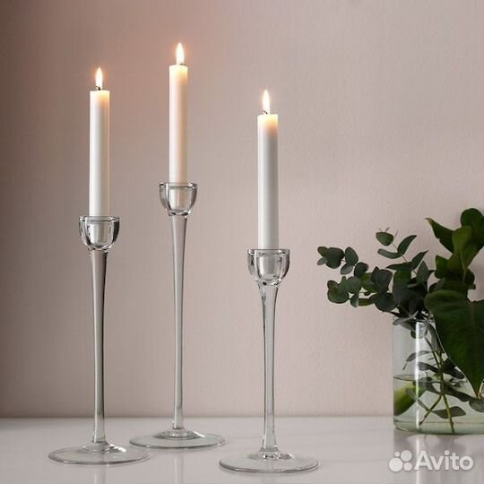 Jubla IKEA 601.919.16 Неароматическая свеча неоплывающая 19 см. Белый