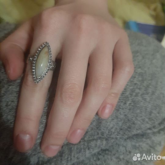 Кольцо серебрянное с агатом