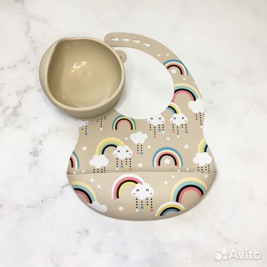 Силиконовая тарелка, bibs, нагрудник, поильник, дл