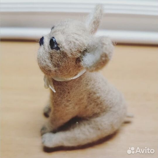 Игрушка французский бульдог. валяние из шерсти