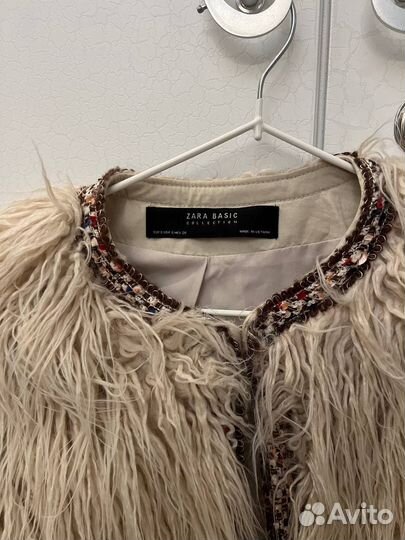 Стильный меховой жакет Zara, размер S