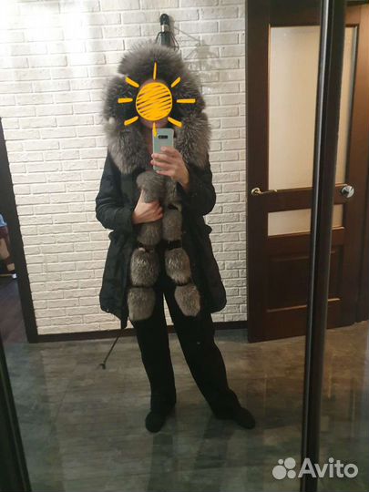 Парка с натуральным мехом 44-46 куртка