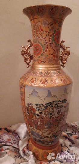 Китайская ваза, ручной работы, золото