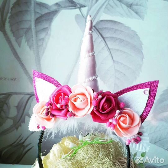 Ободок Пони. Единорог. Коза. Конфета