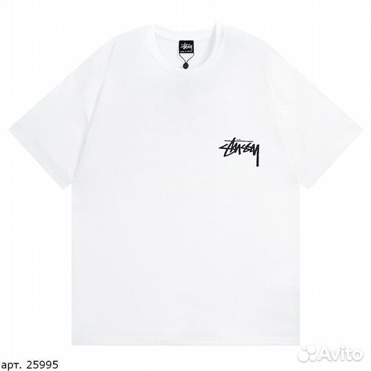 Футболка Stussy Белая трещины