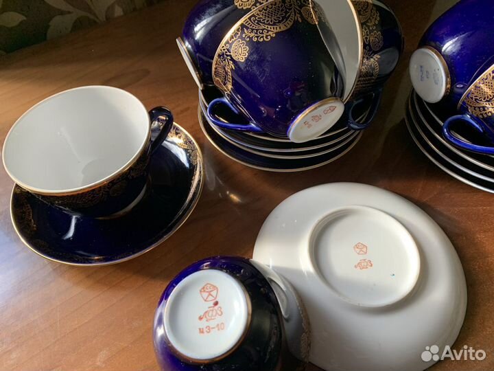 Набор чайные пары кобальт