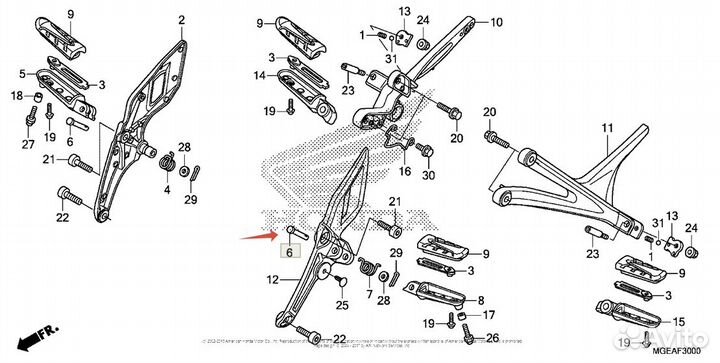 Honda Штырь, подножки CBR 1000 RR VFR 1200 50639-M