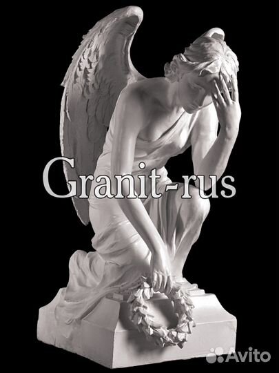 Скульптура ангела на могилу из литьевого мрамора