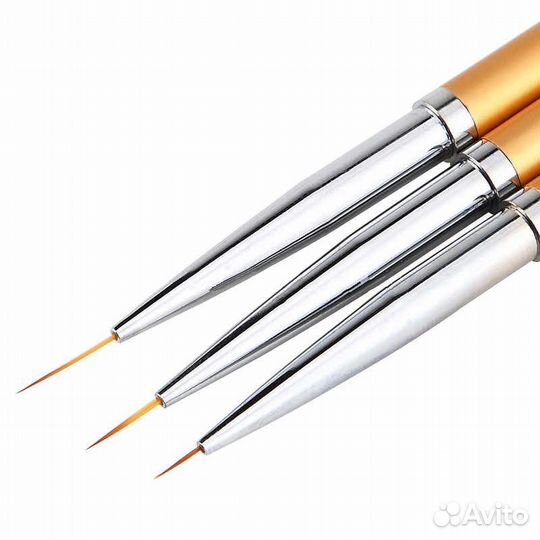 Набор кистей для дизайна ногтей, 3шт