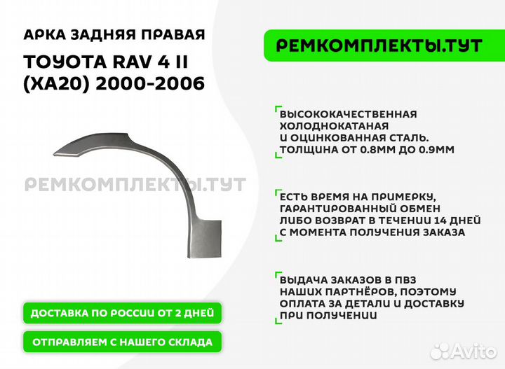 Арка задняя правая Toyota RAV 4 2 XA20