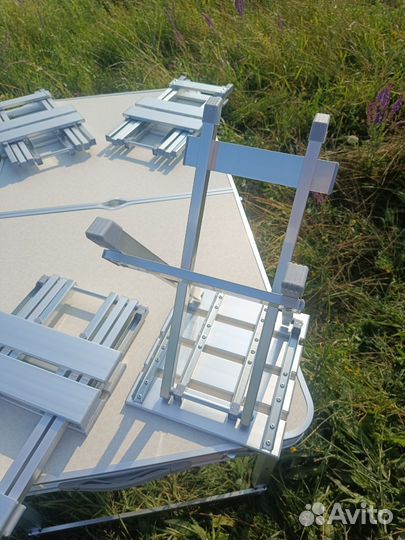 Складной туристический стол + 4 алюминиевых стула