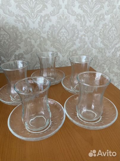 Стаканы турецкие армуды с блюдцами