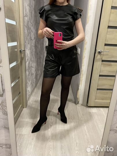 Шорты женские кожаные