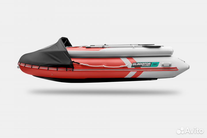 Надувная лодка gladiator E380X красно-белая