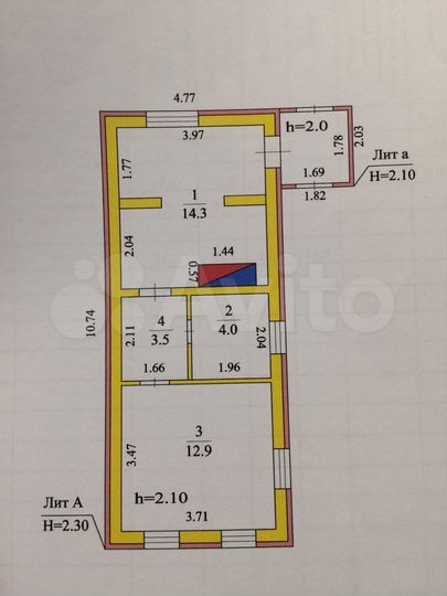 Дом 34,7 м² на участке 22 сот.