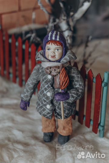 Ватная игрушка на ёлочку