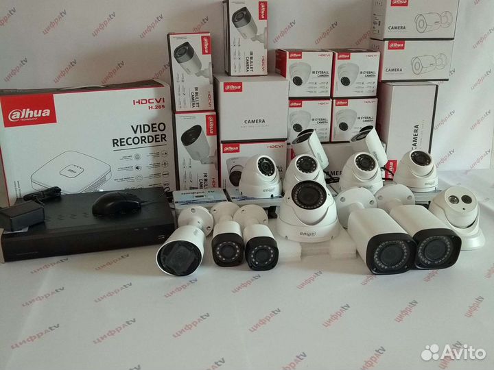 Видеонаблюдение 13 камер с микрофоном 4Мп Dahua