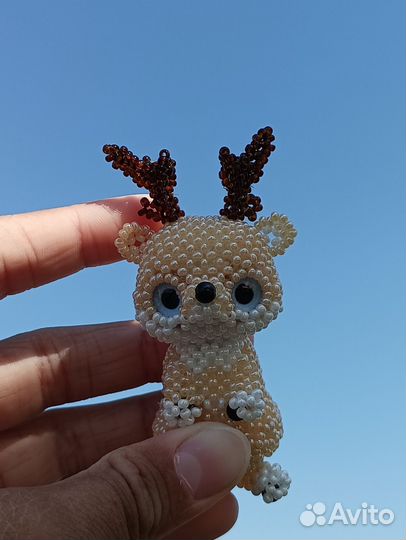 Олененок Бэмби из бисера Амигуруми