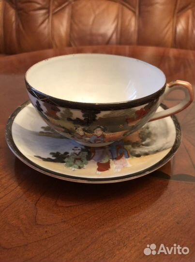 Чашка чайная 40-е г. Япония чайная пара Литофания