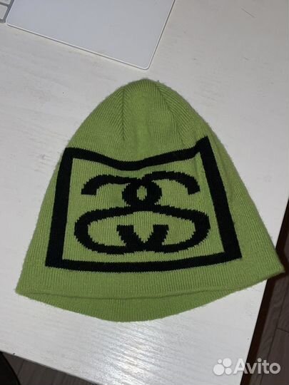 Шапка stussy beanie зеленая