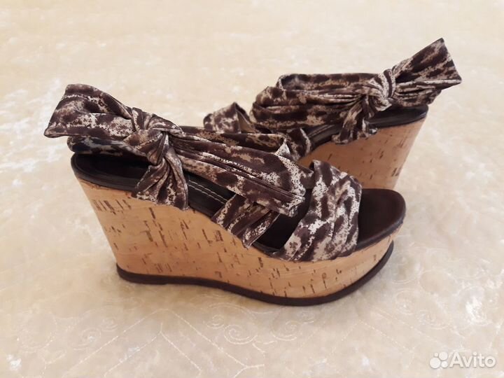 Босоножки Casadei Burberry Туфли на танкетке 37 38