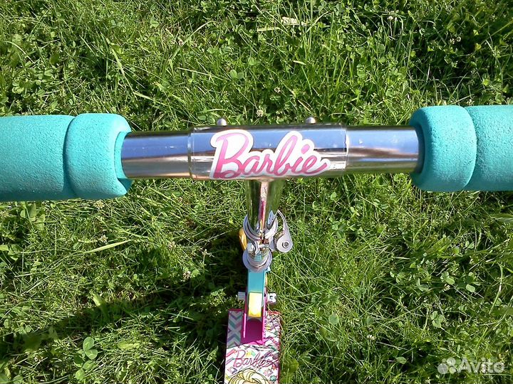 Самокат двухколесный складной для девочки, Barbie