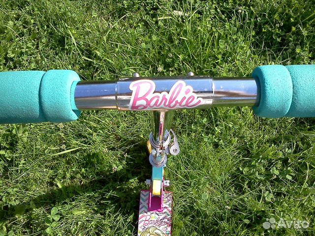 Самокат двухколесный складной для девочки, Barbie